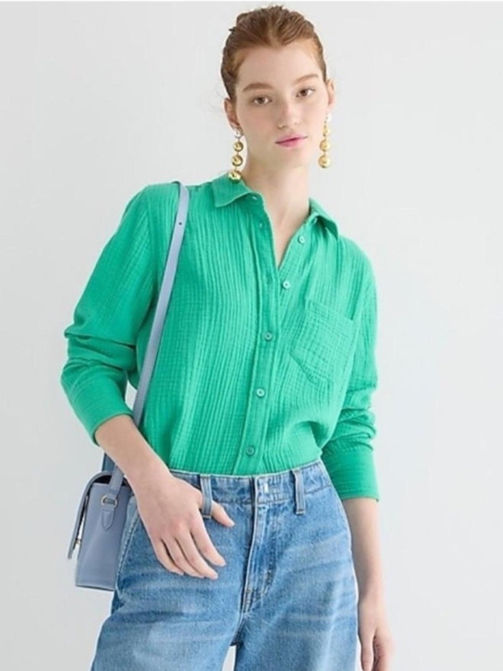 J. Crew Kelly Green Button Up